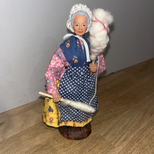 Grand Santon Provence Collection Personnage Fileuse Laine 20 cm Crèche Noël