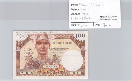 France trésor 100 francs - trÉsor,