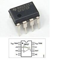 Lot de 2 pièces Circuit Intégré OP07 CP DIP8 Ampli-up opérationnel faible OFFSET