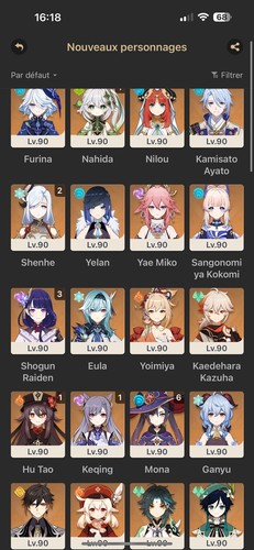 Compte genshin impact - ar, 60