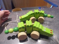 1 Ancien Jouet de Plancher à Tirer en Bois Crocodile Magasin La Redoute Roubaix 