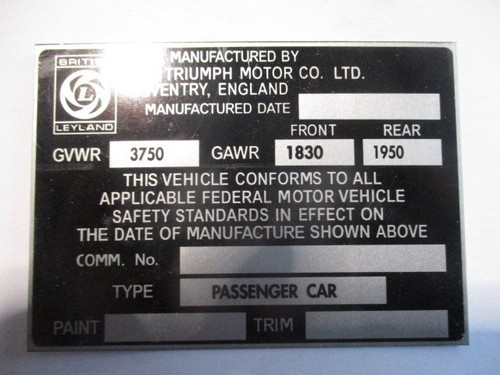 Plaque bouclier triumph - plaque,