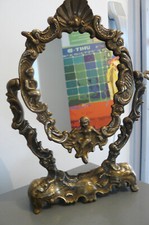 Miroir de table en régule de style Louis XV, inclinable.