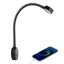 Lampe de Lecture LED 12V Camping-Car Lit Murale Chevet Col de Cygne Flexible ...