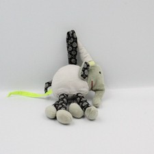 Doudou éléphant gris vert