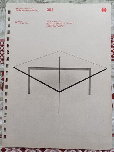 Fiche publicité knoll table - knoll,