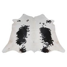 Peau de Vache Tapis M Véritable Cuir Noir Blanc Vache Peau Tapis De