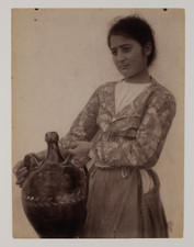 Von Gloeden, portrait Vintage print  Tirage albuminé  17x22,5  Circa 1890 