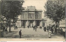 34 - Béziers - Le Théatre - Animée - Correspondance - CPA - Voyagée en 1919 - Vo