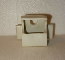 N°4 ANCIENNE MANGEOIRE POUR OISEAUX FAÏENCE BLANCHE + TROU REMPLISSAGE ARRIERE