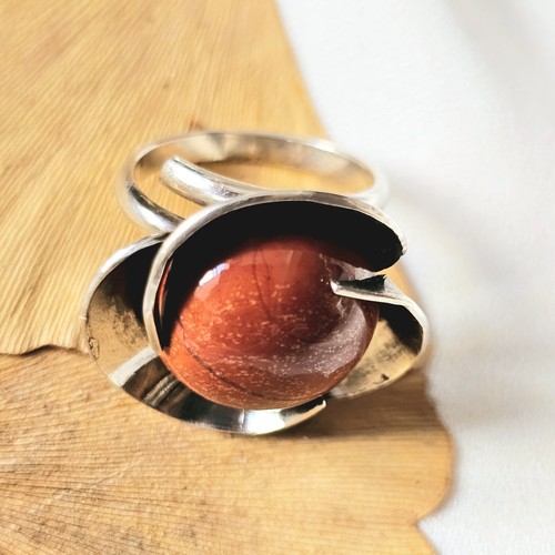 Bague moderniste fleur coeur - moderniste,