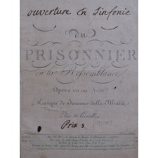 DELLA MARIA Domenico Le Prisonnier Opéra Ouverture Orchestre ca1800