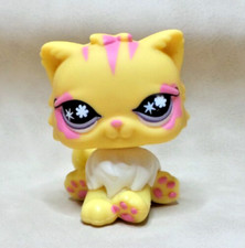 LITTLEST PET SHOP PETSHOP LPS #878  HASBRO CAT CHAT PERSAN JAUNE  YEUX VIOLET