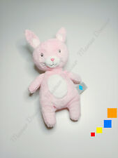 Peluche/Doudou Petit Lapin Rose Blanc Pois Nez Coeur 20cm - Tex Baby Carrefour