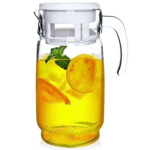 Pichet verre avec couvercle - verre,