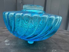 Réservoir lampe à pétrole, cristal bleu, Baccarat?