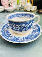 Tasse Soucoupe Bleu Blanc Villeroy & Boch Burgenland Porcelaine Allemagne Rétro