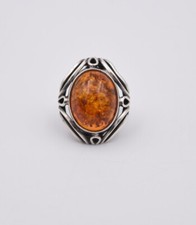 Grande bague vintage en ambre