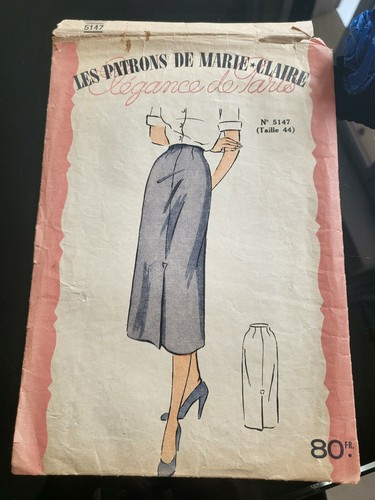 Patron ancien jupe pli - , couché