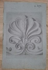 Maximilien Barbe Fusain Original Grand Format XIXe debut XXe Siecle