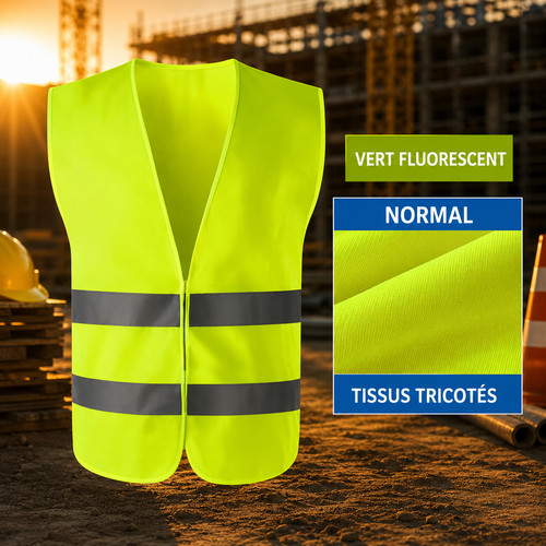 Gilet vert haute visibilité - gilet,