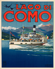 Affiche de voyage vintage Lago