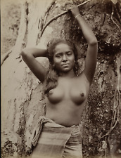 William Louis Henry Skeen, jeune fille de Ceylan, Sri Lanka.   Tirage albuminé