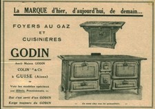 Publicité ancienne cuisinières Godin  1929 issue de magazine