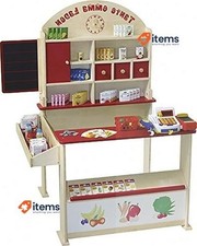 Roba Tante Emma Marchande D'Enfants Avec 100 Accessoires Planche - Rouge/Naturel