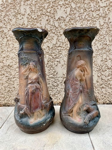 Paire vases signé - vases, c.f