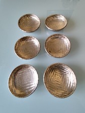 Lot de 6 panières à pain en fil métallique recouvert d'argent tressé