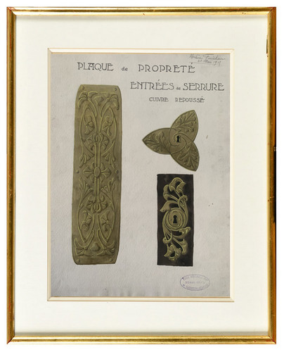 Etude gouache plaque - plaque, de