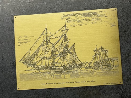 Gravure sur plaque laiton - plaque, ou