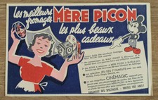 Ancien Buvard Fromage Mère Picon Mickey Walt Disney Cinémagic Collecton Pub