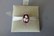 Charm  217 perle Murano rouge  blanche Argent Amore & Baci