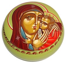 Boite Icone religieuse La Vierge et Jesus - Icone chrétienne russe - La Vierge