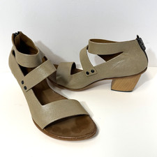 CYDWOQ Leather Block Heel
