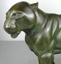 1920/1930 I. ROCHARD GRDE. STATUE SCULPTURE  ART DECO ANIMALIERE BRONZE PANTHERE