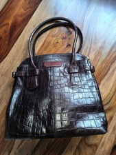 LAMARTHE Sac à Main Femme Marron Cuir Croco Élégant Business