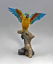 9977300 Figurine Perroquet avec Déployées Ailes Bleu Résine 19x10x23cm