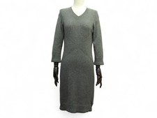 ROBE CHANEL P39177K02743 38 M COL V EN CACHEMIRE BOUTON LOGO CC GRIS DRESS 4690€