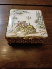 Boîte à Bijoux Porcelaine de Limoges Signée R.H Bois de Boulogne.