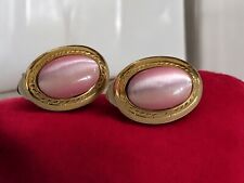 Bijoux Fantaisie Vintage - Boucles D'oreilles Dorées Et Roses À Clip