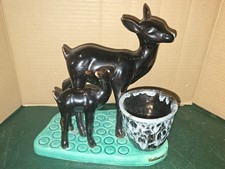 Biche et Faon Ceramique Signé Vallauris