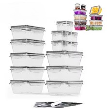 Lot 13 boîtes alimentaires hermétiques avec couvercles, BPA Free
