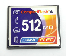 CARTE MEMOIRE COMPACT FLASH CARD FC 512 MB  DANE ELEC APPAREIL PHOTO VINTAGE
