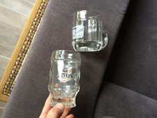 lot de 2 bock ,chopes à bière ancien  LA SLAVIA et AMOS METZ