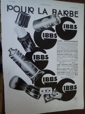 GIBBS savon pour la barbe blaireau POUPROU publicité papier ILLUSTRATION 1932