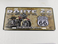Historic ROUTE 66 - The Mother Road - Tin Sign - 6"x12" MOTORCYCLE SIGN
