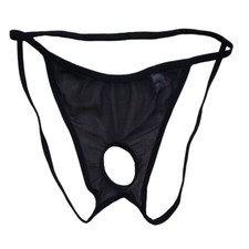 Jock strap trou devant sheer noir taille S/M/L 72 -104 cm  sexy Ref: S29